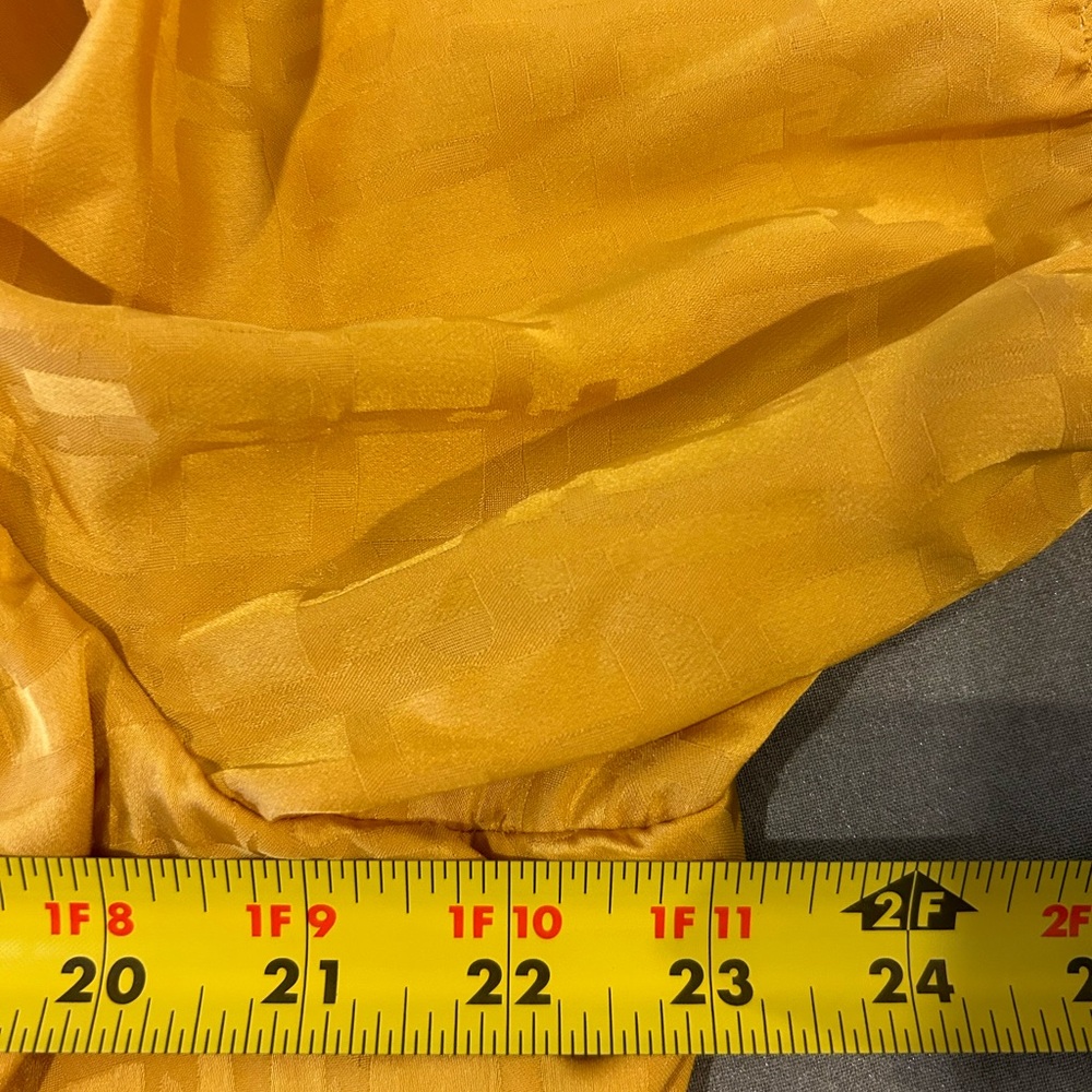 💛”Maison Tara” NWT Mustard/Gold Satin Midi Dress w/ Front Tie Detail Size 18W💛 - Picture 8 of 14